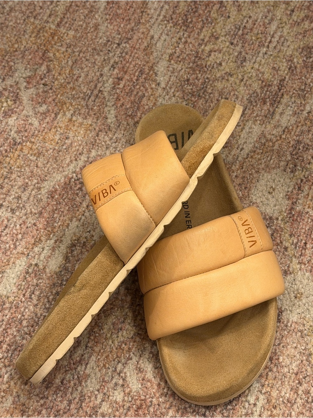 VIBA Tan Padded Slide Sandals - Women's - Picture 11 of 12